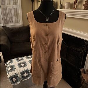 Anthropologie Maeve Tan Button Vest with Pockets